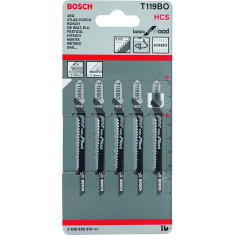 BOSCH T119BO (pkt of 5) Basic for wood 83mm
