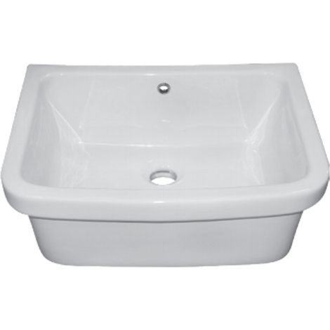 Pilozzo 60x45xh20 cm - Ceramica - Bianco Lucido - Uso Bagno o Lavanderia