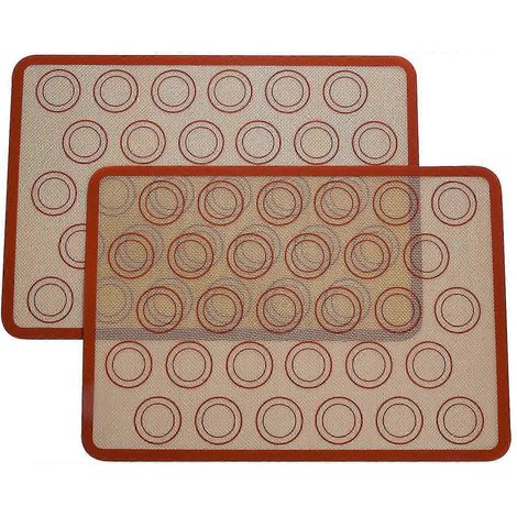 Tapis de cuisson en silicone pour macarons, antiadhésif, grand format (420 x 295 mm), idéal pour macarons, gâteaux et pains. Résistant à la chaleur, il convient au four et au micro-ondes. (1/5)