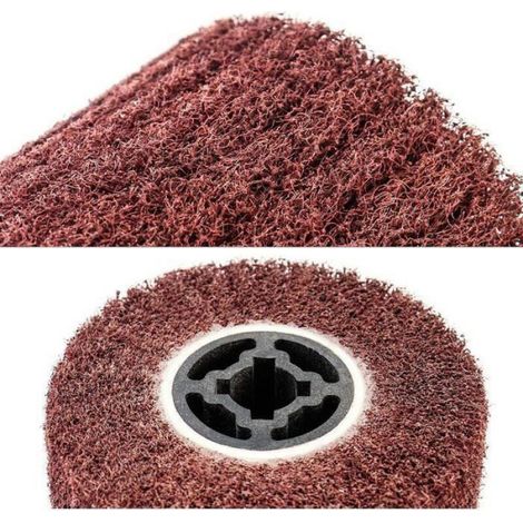 Brosse Rouleau Ponçage Nylon 120 x 100 mm Grain 120 pour Meuleuse d'Angle Polissage Satiné Manchons Ponçage Rouge (1/5)