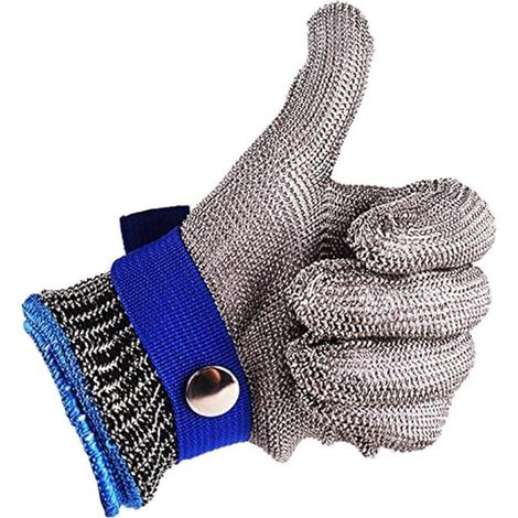 Gants Résistants Aux Coupures En Acier Inoxydable 316L Gant De Travail De Sécurité Niveau 5 Protection (L) (1/5)