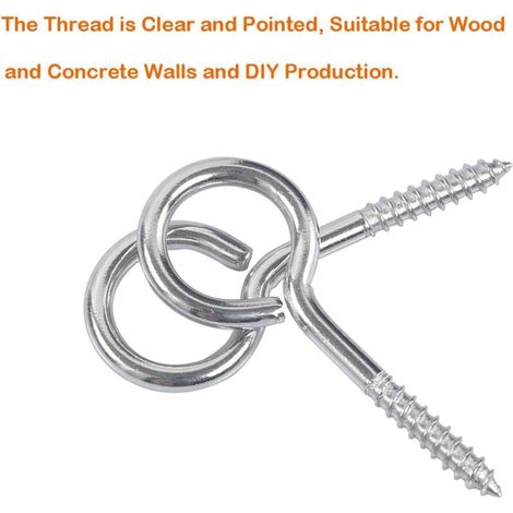 M3 40 304 Piton à Visser Anneau En Acier Inoxydable Vis Mouton Oeil Rond Auto Taraudeuse Anneau À Bague Avec Attache Porte Loquet Boucle 20 PCS (1/3)