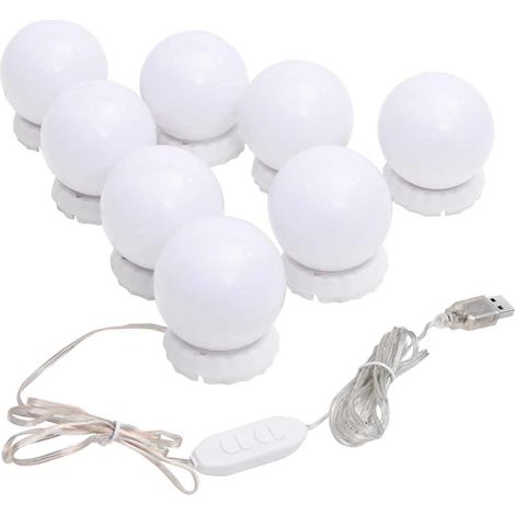Applique Specchio 8 Lampadine LED Bianco Caldo e Bianco Freddo vidaXL (1/5)