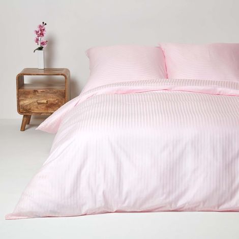 HOMESCAPES Parure de lit Rose 100% coton Egyptien 330 fils 155 x 220 cm (1/5)