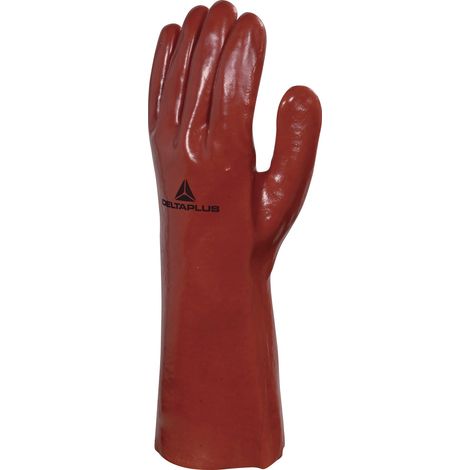 Guantes de trabajo de PVC rojos 35 cm