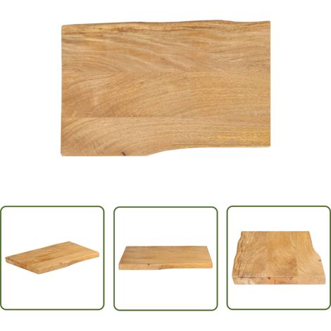 Tischplatte mit Baumkante 50x40x2,5 cm Massivholz Mango vidaXL