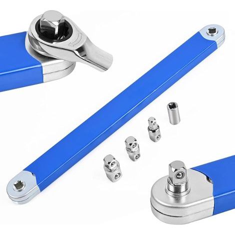 1/2" Clé d'extension coudée Offset avec adaptateur d'entraînement , 1/4" et 3/8", clé d'extension multifonction à cliquet pour mécaniciens, bricoleurs, réparation automobile