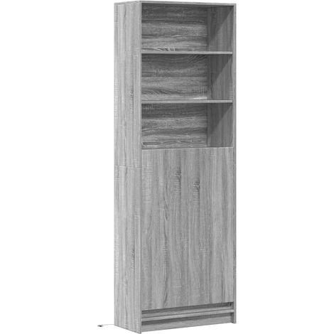 Credenza cassettiera cassettiera mobile contenitore organizer cucina soggiorno soggiorno alto LED sonoma 69 x 32,5 x 200 cm pannelli compositi grigio 020034748
