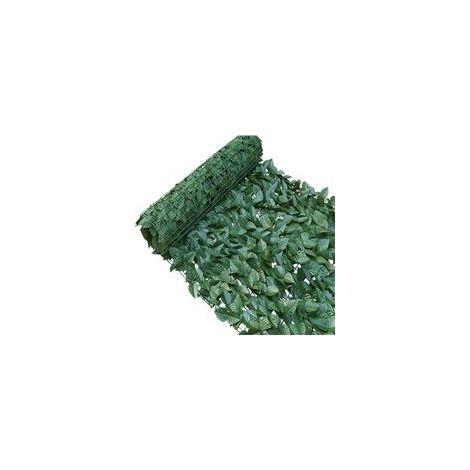 Clôture de lierre artificiel - 3 m x 1 m - Haies de feuilles de vigne - Clôture de jardin - Feuillage mural artificiel pour jardin, balcon, décoration extérieure - Vert foncé (1/5)