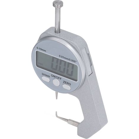 Palmer digital pour epaisseur 0-10 mm ecran LCD pointe courbe mini jauge aluminium mesure precise (1/5)