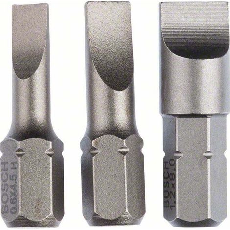 Bosch Schrauberbit-Set Extra-Hart (S), 3tlg. 25 mm, S0,6x4,5, S0,8x5,5, S1,2x8,0 - 2607001750 (1/3)