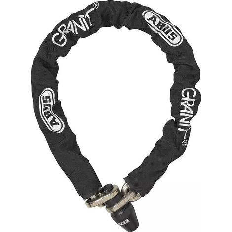 Abus – Antivol de chaîne monobloc 14 mm – Gainage tissu pour protection peinture – Cylindre XPlus avec verrouillage direct – 2 clés incluses