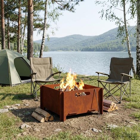 vidaXL Focolare Ruggine 40 x 40 x 20 cm Acciaio Corten (1/5)