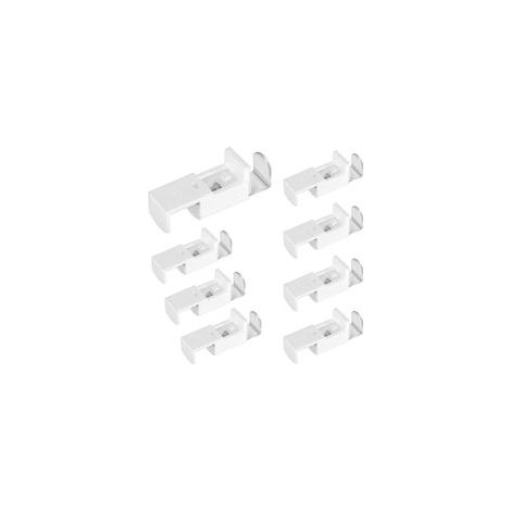 Lot de 8 supports de stores plissés en forme de L, sans perçage, blancs, pour stores jour/nuit, stores enrouleurs, stores occultants, salon (1/5)