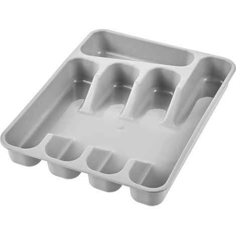 Range-Couverts à 5 Compartiments, Insert de Tiroir, 33,5 x 26,5 x 5 cm, Pablo, Nordic Grey (1/5)