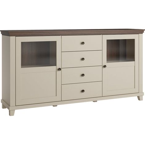 Aparador 2 puertas 4 cajones Martin Beige y Madera (1/5)