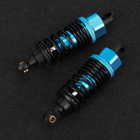 2 pièces Amortisseurs Métalliques pour Voiture RC 1:10, Pièces de Rechange et Accessoires, Longueur 65MM Bleu (1/5)