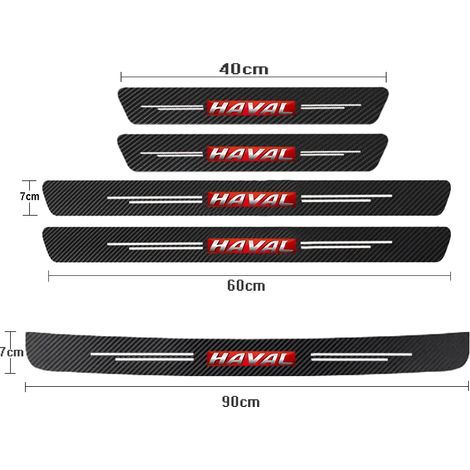 (5 pièces pour Haval rouge) Protections de seuil de porte en fibre de carbone,autocollants pour Haval H6 H2 H3 H9 M6 F7 F7X Jolion 2021 - Accessoires auto (1/3)