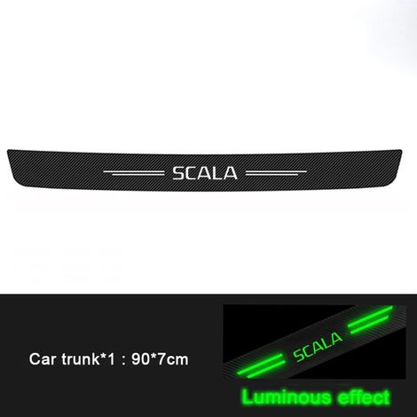 (1 pièce) Autocollants de seuil de porte de coffre en fibre de carbone lumineuse pour Skoda Scala,Yeti Rapid Vision et Roomster Accessoires (1/3)