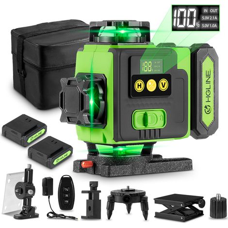 Livella laser 4 x 360°, strumento di livellamento incrociato autolivellante 4D 16 linee laser - 25 m - LK-801