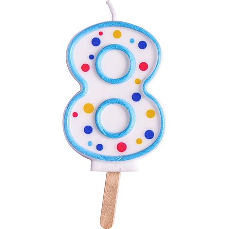 Bougie, Plastique, Bleu, 4 x 1 x 6.3 cm (1/2)