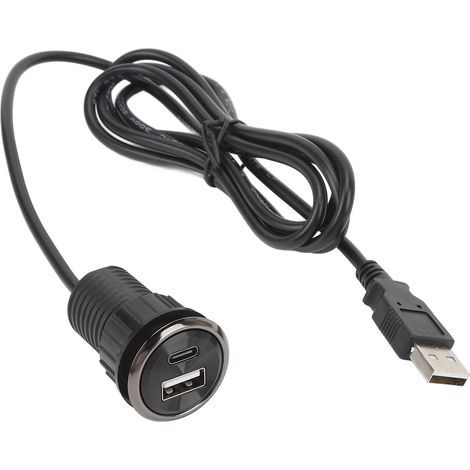 Prise de bureau encastrable avec 2 ports USB et 1 Type-C, alimentation intégrée pour table, ABS résistant, installation facile Ø 2,5 cm (1/5)