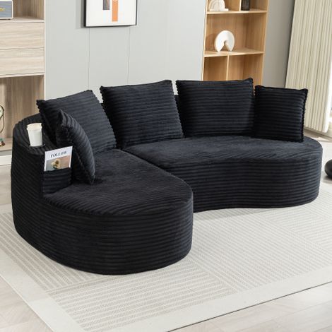 Bogesofa en cordon – doux, respiratoire, avec Becherhalter & Stautasche. Mousse haute densité pour un confort agréable. Incl. coussin – comprimé, immédiatement einsatzbereit. Pour chaque espace réside (1/5)