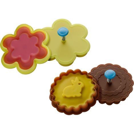 Premier Housewares Rabbit and Flower Shape Cookie Cutters/Stamps