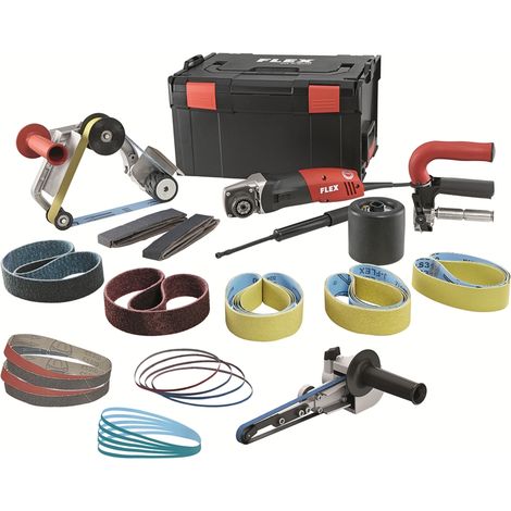 Flex Satiniermaschine Rohrbandschleifer Bandfeile TRINOXFLEX BSE 14-3 Inox Set (1/5)