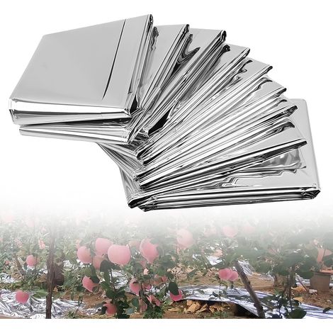Lot de 8 films réfléchissants pour plantes - En mylar - Argenté - 160 cm x 210 cm - Pour plantes, salle de croissance, camping, tente simple (1/5)