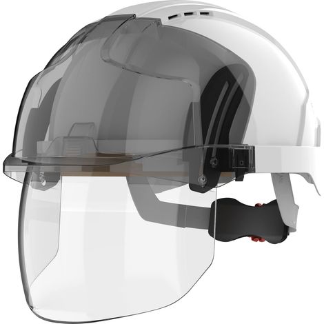 Casco da lavoro con schermo a cremagliera ventilato EVO VISTAshield Bianco/Fumé (1/4)
