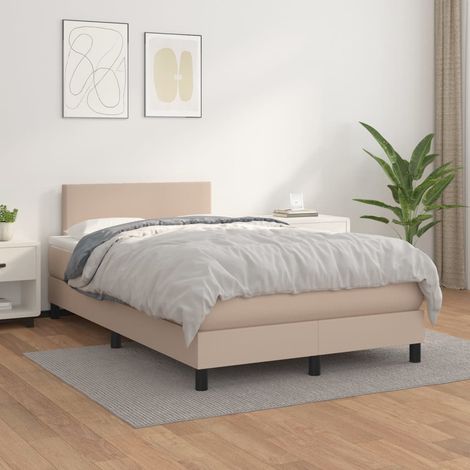 Boxspringbett Matratze Cappuccino-Braun 120x200cm Kunstleder (1/5)