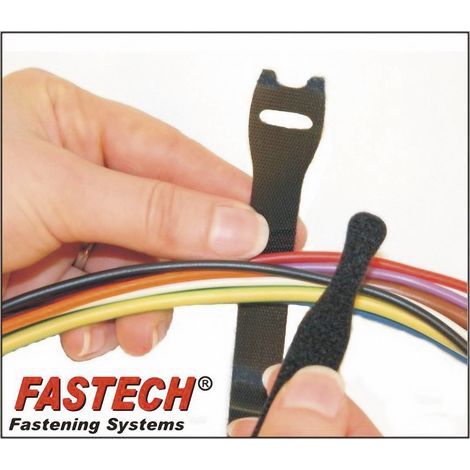 FASTECH® E1-2-330-B100 Collier de serrage auto-agrippant pour grouper partie velours et partie agrippante (L x l) 200 mm x 13 mm noir 1 pc(s) W27717 (1/2)