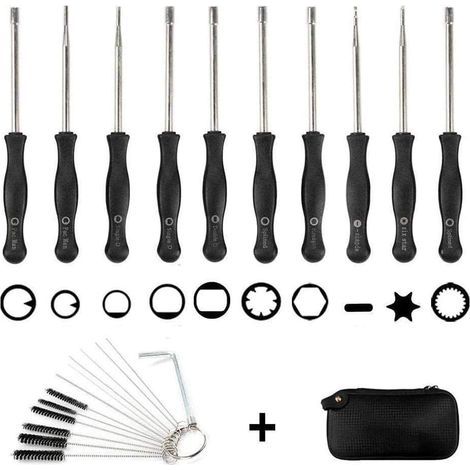Jeu de 10 tournevis carburateur + sac EVA + brosse de nettoyage, jeu d'outils pour le réglage du carburateur Outil tournevis pour carburateur (1/5)