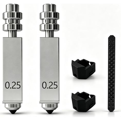 Lot de 2 buses en acier trempé intégrées de 0,25 mm et couvercle en silicone 2 pièces pour Kobra X Combo Quick-Swap High Flow Throat Tube Buses Tête d'impression Kit extrudeuse Hot End Brosse (1/5)