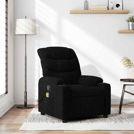 Sillón reclinable de masaje con tela negra