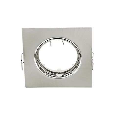 Portalampada Orientabile da Incasso Quadrato Nickel Satinato con GU5.3 ELMARK