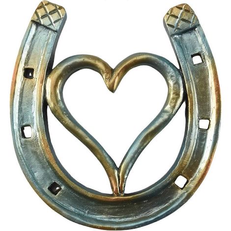 Fer à cheval artisanal, décoration murale en fonte, fer à cheval porte-bonheur, fer à cheval coulé à la main avec amour. (1/5)
