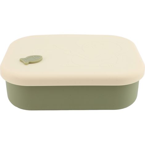 Silikon-Lunchbox mit 3 Fächern, mikrowellengeeigneter Lebensmittelbehälter für Zuhause und Büro, Grün (1/5)