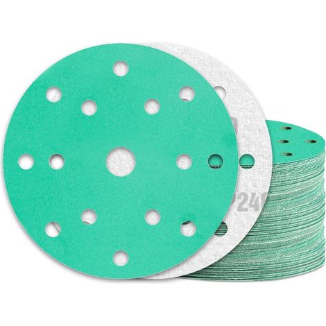 Schleifpapier 150mm Klett 240 Körnung 15 Loch für Exzenterschleifer 60 Stück (1/5)