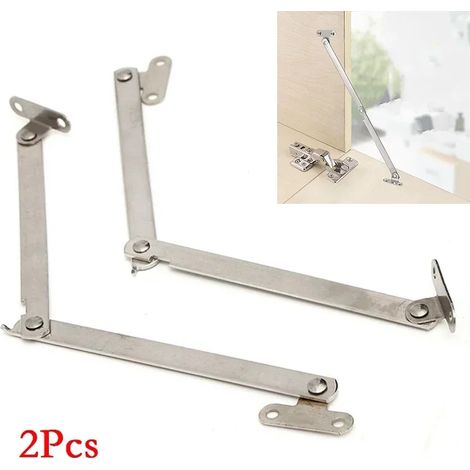 2 barres de support de levage pliables en acier inoxydable pour portes d'armoires et bibliothèques - Quincaillerie pour meubles (1/5)