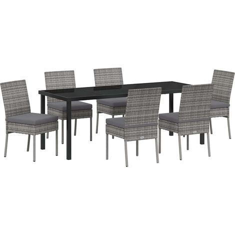 Maison Exclusive - Set da Pranzo per Giardino 7 pcs Grigio