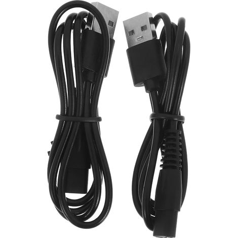 Câbles USB Universels Lot de 2 de pour Rasoirs Électriques et Épilateurs, Cordon d'Alimentation en Caoutchouc, Accessoires de Recharge pour Usage Personnel (1/5)