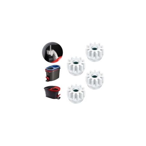 Applicable Pièces de Rechange pour Vadrouille Rotative (Blanc) 4 Pièces Seau de Vadrouille Roulement Dembrayage Pignon de Remplacement pour Vileda et Autres Vadrouilles Rotatives