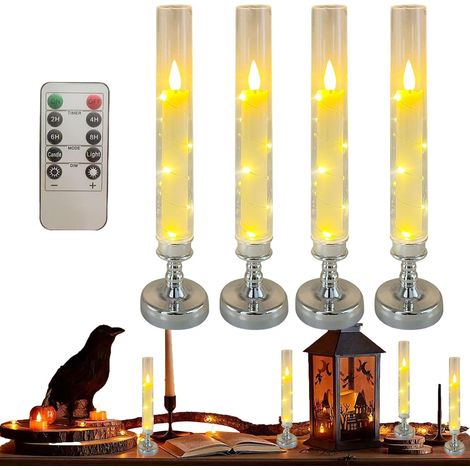 Bougies sans flamme vacillantes, télécommande électrique, décoration de table, lumière d'ambiance romantique pour table de salle à manger quotidienne, banquet de mariage (1/5)