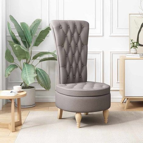 Silla de estilo zueco Taupé 56,5 x 70 x 110 cm tela