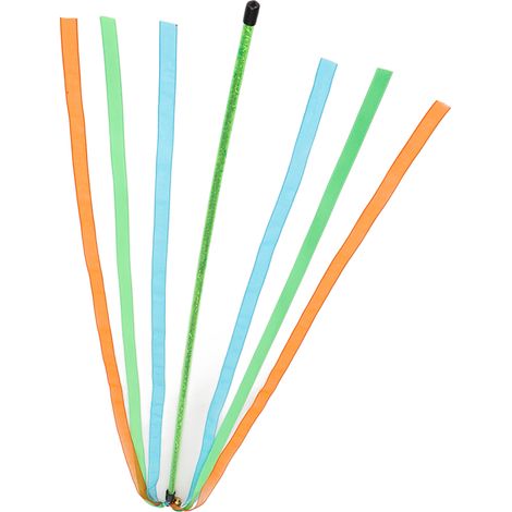 Baguette à chat interactive avec ficelles souples et colorées pour soulager l'ennui des chatons, idéale pour l'intérieur et l'extérieur. (1/5)