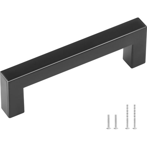 Mophorn 30er-Pack Schrankgriffe, 96 mm schmale, quadratische Schubladengriffe aus Edelstahl, Mattschwarz für Küche, Bad, Bar, Schranktüren