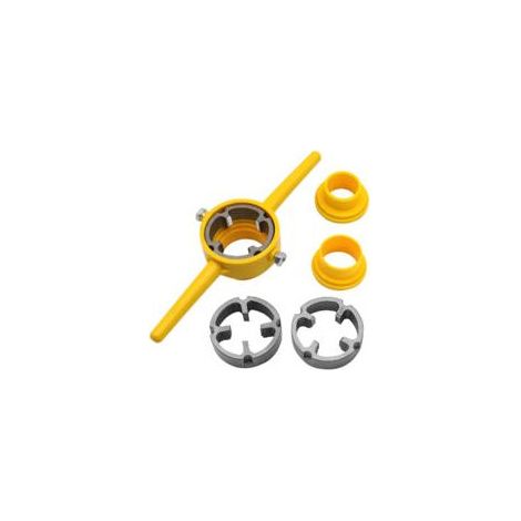 Outil de Fabrication Filetage en PVC,Enfileur Tuyaux,Kit D'Outils Plomberie, Matrices Rondes avec 3 1/2 Pouce,3/4 Pouces et 1 Pouce,Ensemble NPT 6 Pièces (1/4)
