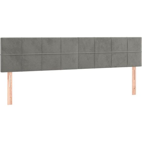 Testiera per dormire accessorio per camera da letto 2 parti 100 x 5 x 78/88 cm tessuto in velluto grigio chiaro TDL0206443